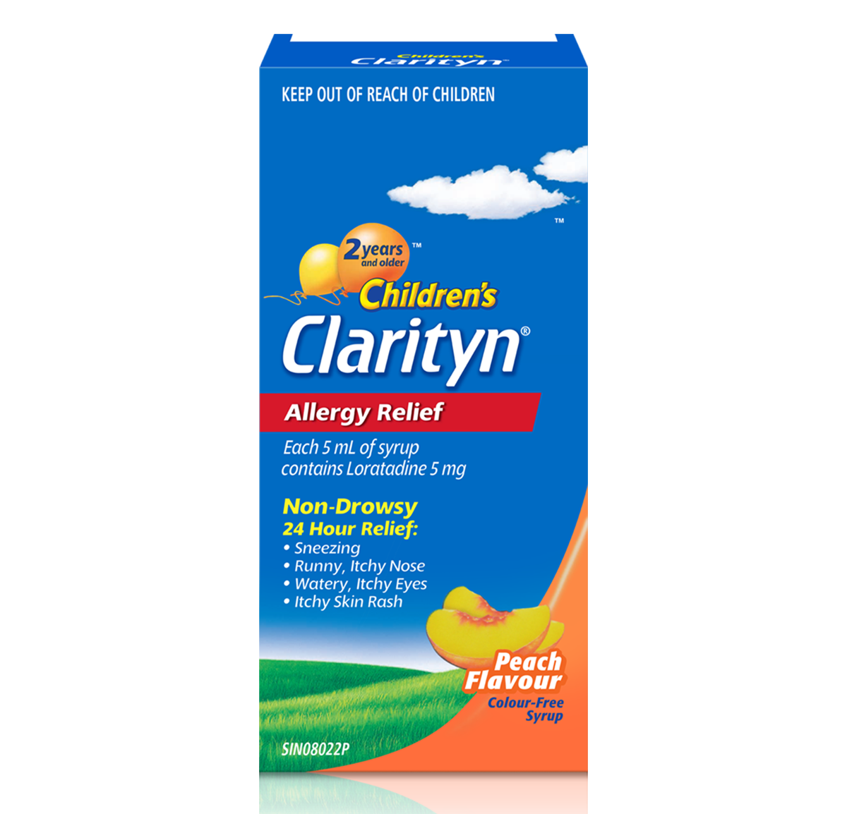 front view of a box of children’s Claritin 24 hour syrup